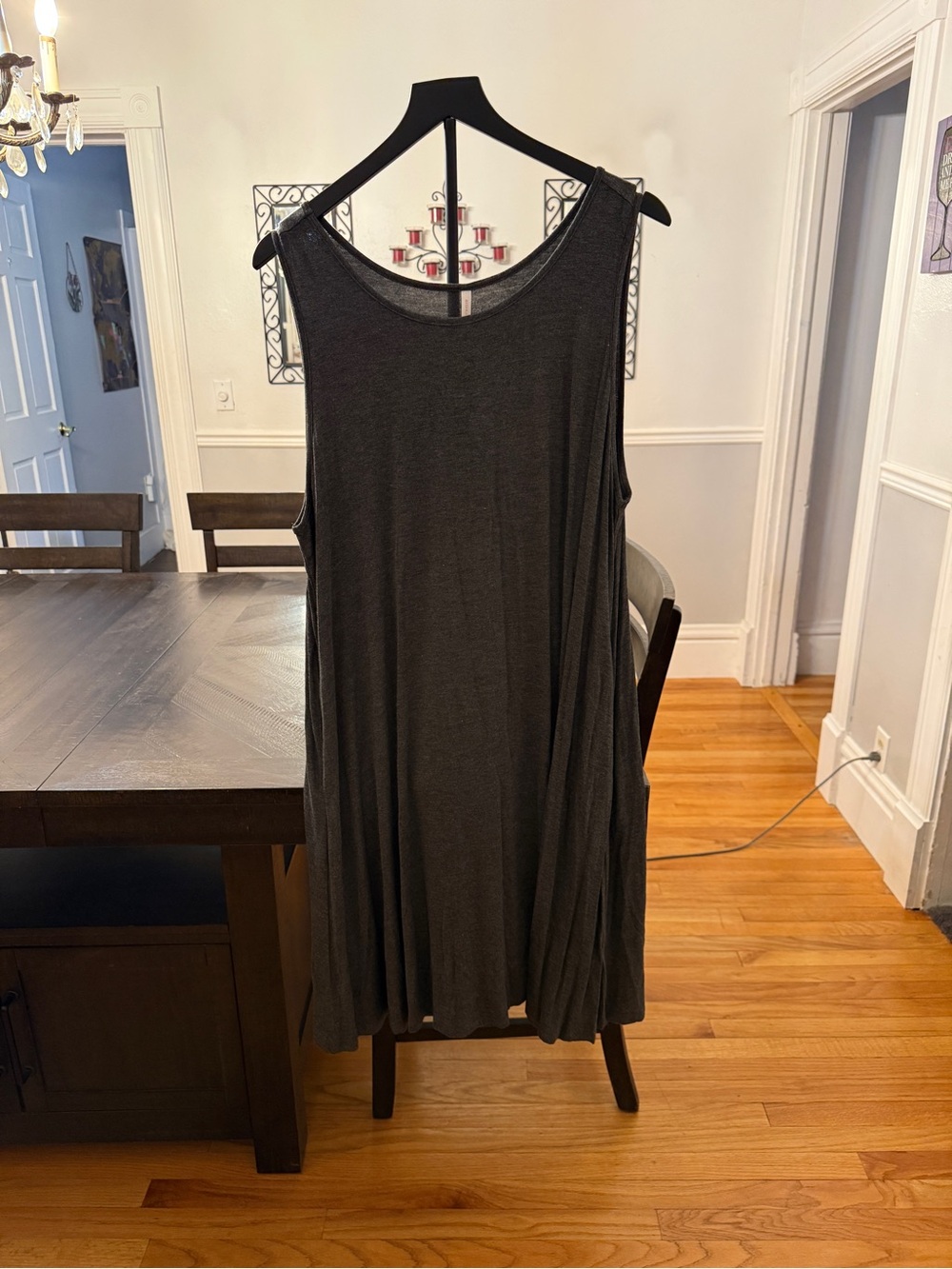 👗 Cozy & Casual! Bishuige Charcoal Gray Sleeveless Pocket Midi Dress